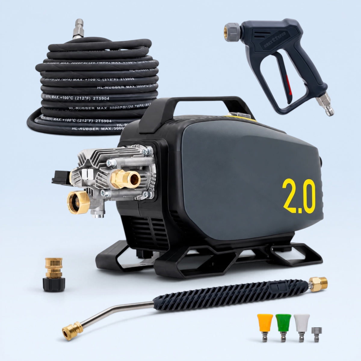 ACTIVE 2.0 Hogedrukreiniger Standard Kit – 7,7 L/min + Gratis Foam Cannon