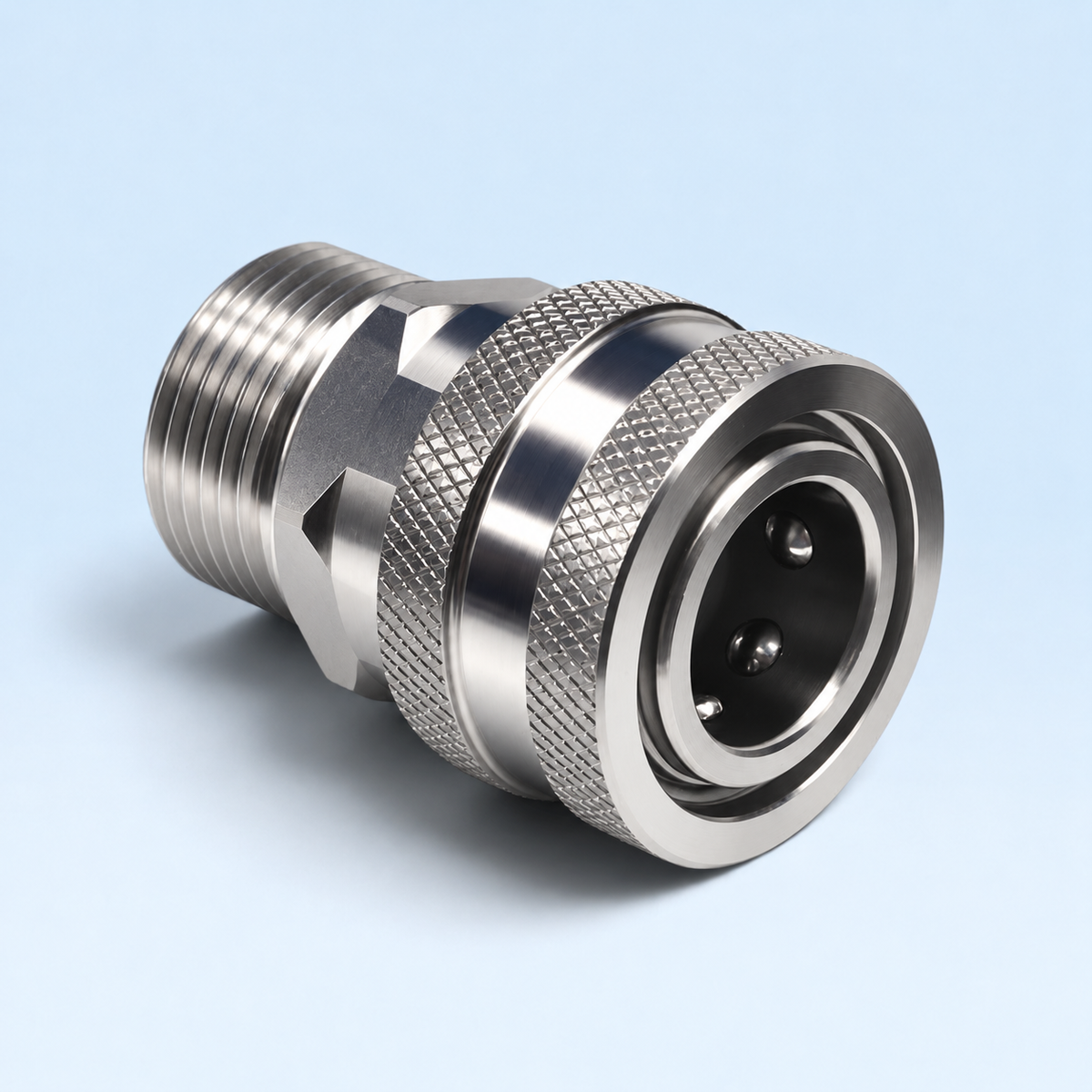 3/8″ Schnellkupplung Buchse – M22 Außengewinde 14 mm Edelstahl