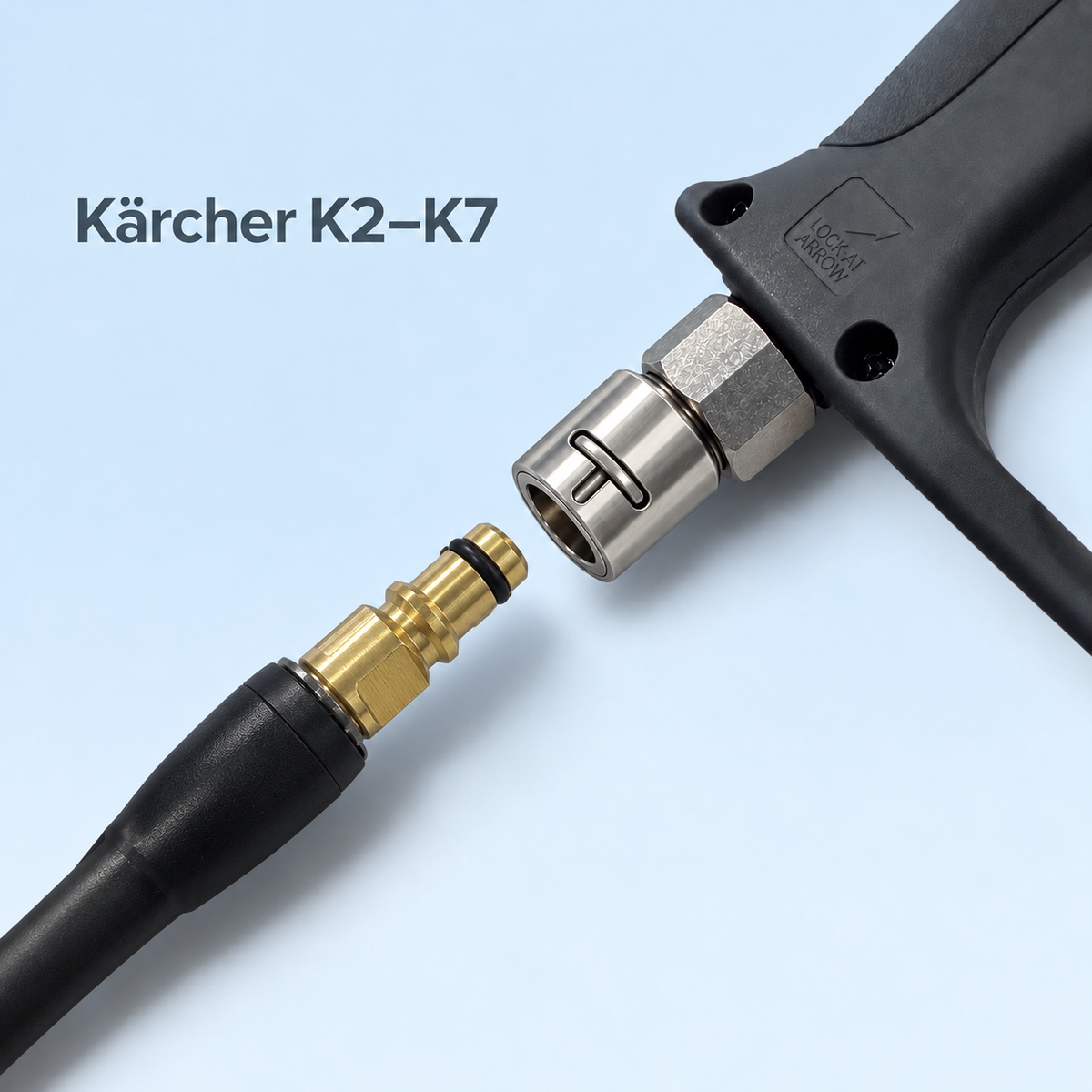 Short Trigger nettoyeur haute pression – Pistolet court 1/4" avec adaptateurs
