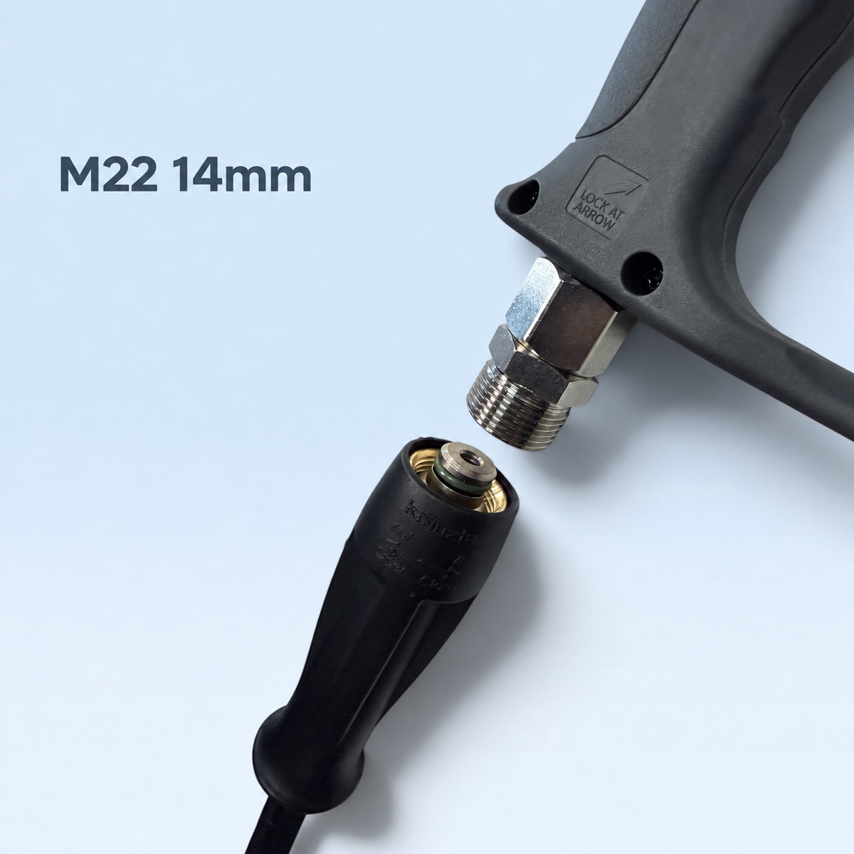 Short Trigger nettoyeur haute pression – Pistolet court 1/4" avec adaptateurs